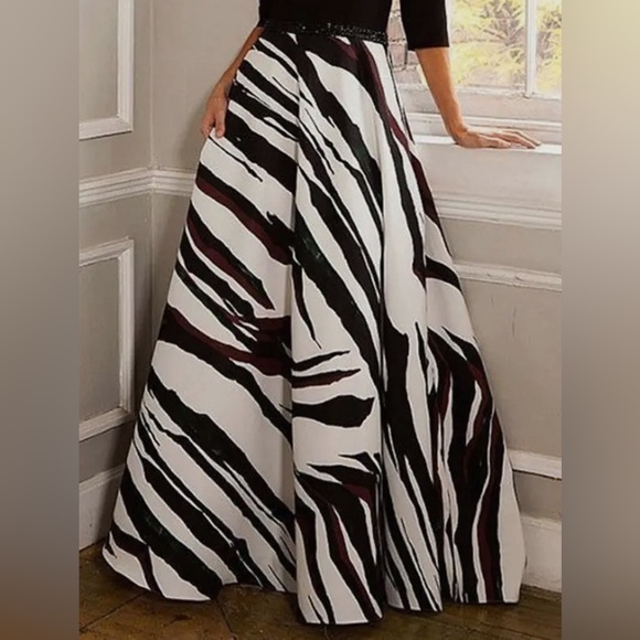 Zebra Stripe A-line High waisted Skirts - Picture 1 of 2